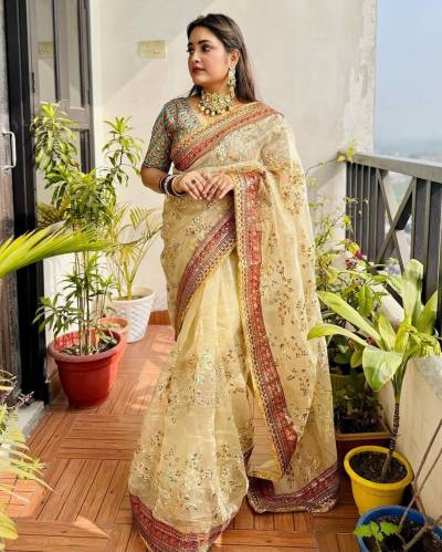 AURA BY RAA ORGANZA  SILK SAREE MANUFACTURER IN INDIA